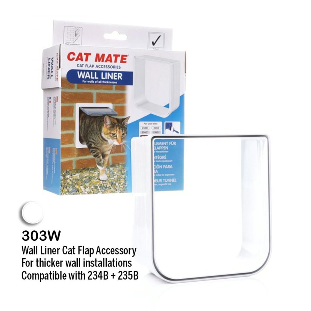 Wall Liner Cat Flap Accessory, Liner Extension – 303W (White)